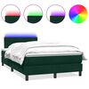 vidaXL Boxspring met matras en LED fluweel donkergroen 120x210 cm