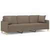 vidaXL Driezitsbank met kussens 210 cm stof taupe