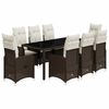 vidaXL 9-delige Bistroset met kussens poly rattan bruin