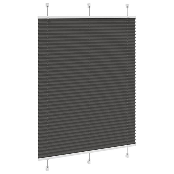 vidaXL Plissé rolgordijn 105x150cm stofbreedte 104,4cm polyester zwart