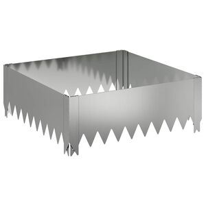 vidaXL Gazonrand 60 x 60 x 20 cm Staal Zilverkleurig
