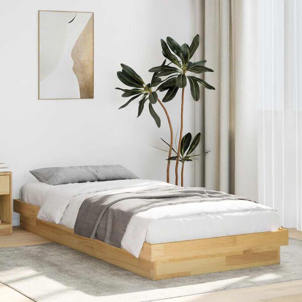 vidaXL Bedframe zonder matras 90x200 cm massief hout eiken
