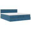 vidaXL Ottoman bed met matras en LED's 180x200 cm fluweel donkerblauw