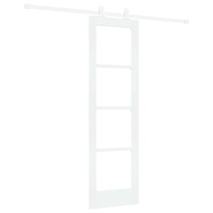 vidaXL Schuifdeur ORKDAL Wit 61 x 198,5 cm Massief grenenhout en glas