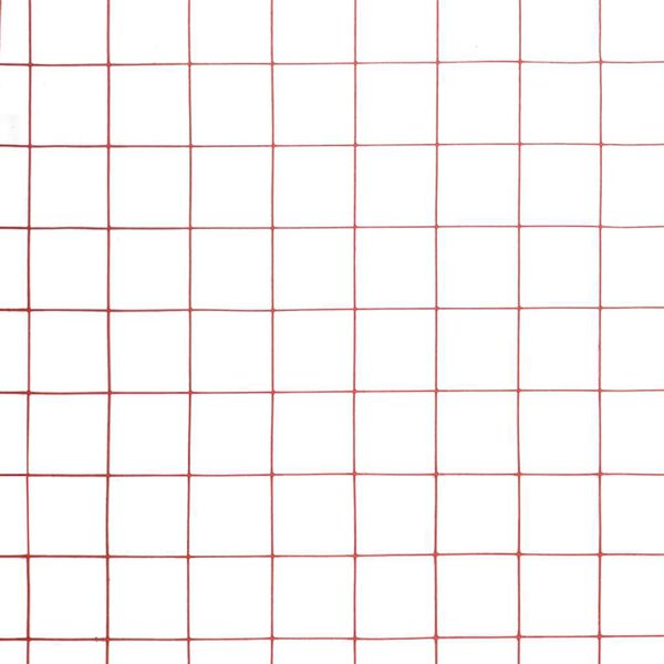 vidaXL Kippengaas 25x1,5 m staal met PVC coating rood