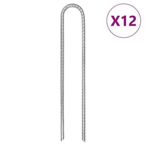 vidaXL Tentharingen 12 st U-vormig &Oslash;7 mm 30 cm gegalvaniseerd staal