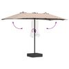 vidaXL Tuinparasol Taupe 385 x 209 x 244 cm Polyester