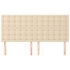 vidaXL Hoofdbord cr&egrave;me 180x5x118/128 cm stof