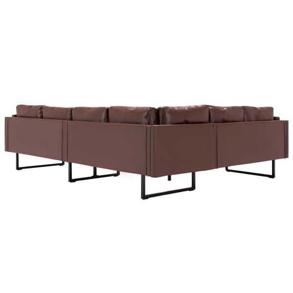 vidaXL Hoekbank kunstleer bruin