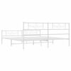 vidaXL Bedframe met hoofd- en voeteneinde metaal wit 183x213 cm