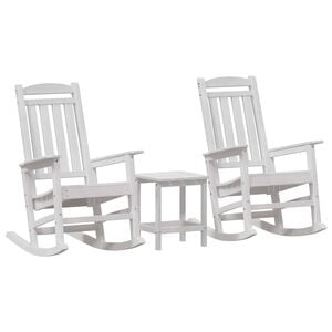 vidaXL Schommelstoel 3 pcs Wit Polyetheen