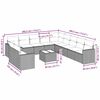 vidaXL 12-delige Loungeset met kussens poly rattan lichtgrijs