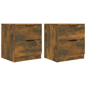 vidaXL Nachtkastjes 2 st bewerkt hout gerookt eikenkleurig