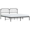 vidaXL Bedframe met hoofdbord metaal zwart 183x213 cm