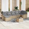 vidaXL Tuin Sofa Set met kussen met opslag 8 pcs Beige Poly riet
