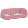 vidaXL Hoekbedframe met Matras met hoofdeinde 2 pcs Roze Fluweel