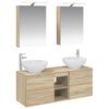 vidaXL Badkamermeubelset 5 pcs Sonoma Eiken Bewerkt hout en glas
