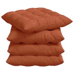 vidaXL Zitkussens 4 pcs Rood-oranje 40 x 40 x 6 cm Katoen Stof