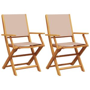 vidaXL Tuinstoelen 2 st massief acaciahout en stof taupe