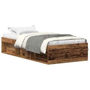 vidaXL Bedframe zonder matras 100x200 cm bewerkt hout oud hout