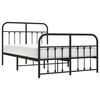 vidaXL Bedframe met hoofd- en voeteneinde metaal zwart 120x190 cm