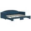 vidaXL Slaapbank met onderschuifbed 90x200 cm fluweel blauw