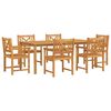 vidaXL Tuin eettafelset 7 st 6-zits Bruin Massief Acaciahout