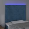 vidaXL Hoofdbord LED 80x5x118/128 cm fluweel donkerblauw