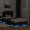 vidaXL Bedframe met hoofdbord en LED gerookt eikenkleur 100x200 cm