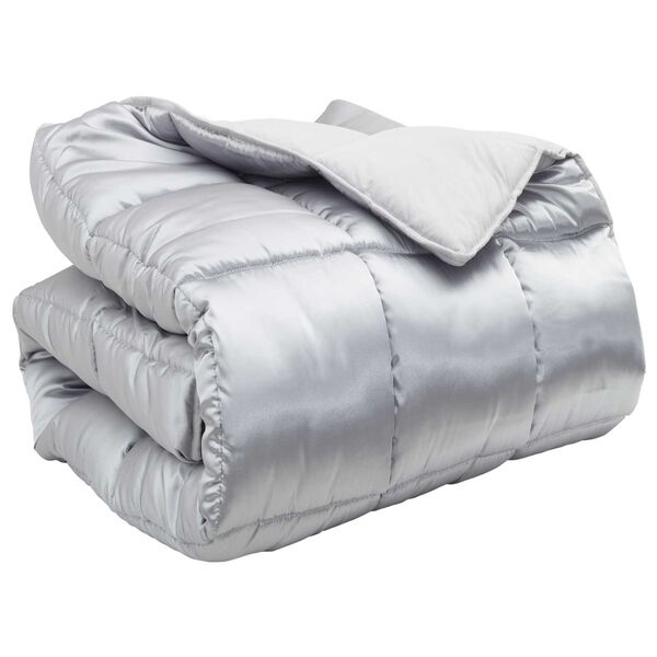 vidaXL Winter Dekbed Zilver 220 x 240 cm Satijn en Microfiber