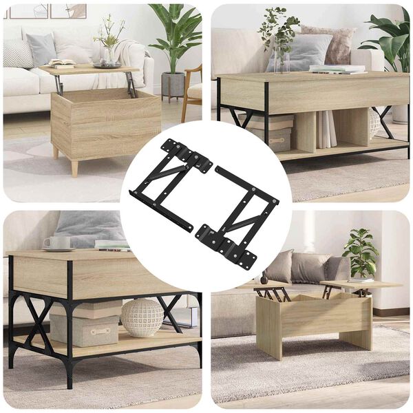 vidaXL Bed liftmechanisme 2 pcs Zwart 340 x 95 x 40 mm IJzer