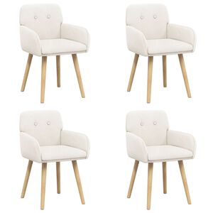 vidaXL Eettafelstoelen 4 st Boucl&eacute; Cr&egrave;mekleurig 59 x 56,5 x 85 cm