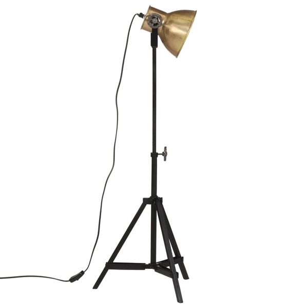 vidaXL Vloerlamp 25 W E27 35x35x65/95 cm antiek messingkleurig