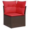 vidaXL 11-delige Loungeset met kussens poly rattan bruin
