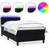 vidaXL Boxspring met matras en LED fluweel zwart 90x220 cm