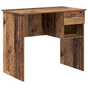 vidaXL Bureau met lade met plank Oud Hout 90 x 49 x 75 cm Bewerkt hout
