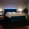 vidaXL Boxspring met matras fluweel blauw 180x200 cm