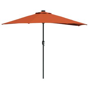 vidaXL Tuinparasol 294 x 150 x 224 cm Polyester en staal Terracotta