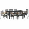 vidaXL Tuin eettafelset 9 st Zwart Rattan