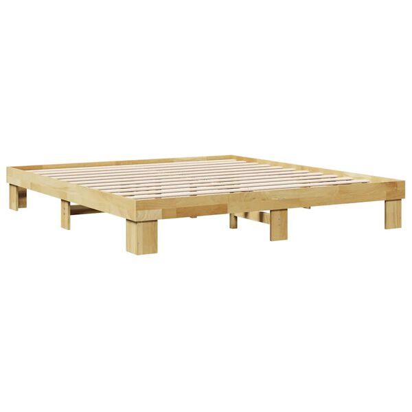 vidaXL Bedframe zonder matras 200x200 cm massief hout eiken