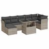 vidaXL 8-delige Loungeset met kussens poly rattan lichtgrijs