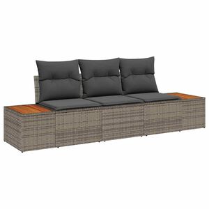 vidaXL Tuin Sofa Set 3 st Grijs poly rattan