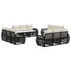 vidaXL Tuinbankenset 12 st 12-zits Zwart en Cream Wit poly rattan
