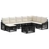 vidaXL Tuinbankenset 9 st Zwart en Cream Wit poly rattan