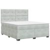 vidaXL Boxspringbed met matras Lichtgrijs 160 x 200 cm Fluweel