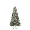 vidaXL Kunstkerstboom met verlichting kerstballen dennenappels 210 cm