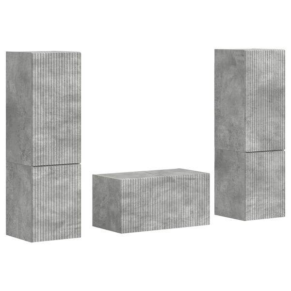 vidaXL Tv-meubelset 5 pcs Beton Grijs Bewerkt hout