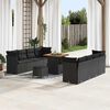 vidaXL Tuin Sofa Set met kussen 11 pcs Zwart poly rattan