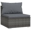 vidaXL 10-delige Loungeset met kussens poly rattan grijs