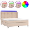 vidaXL Boxspring met matras en LED kunstleer cappuccinokleur 180x200cm